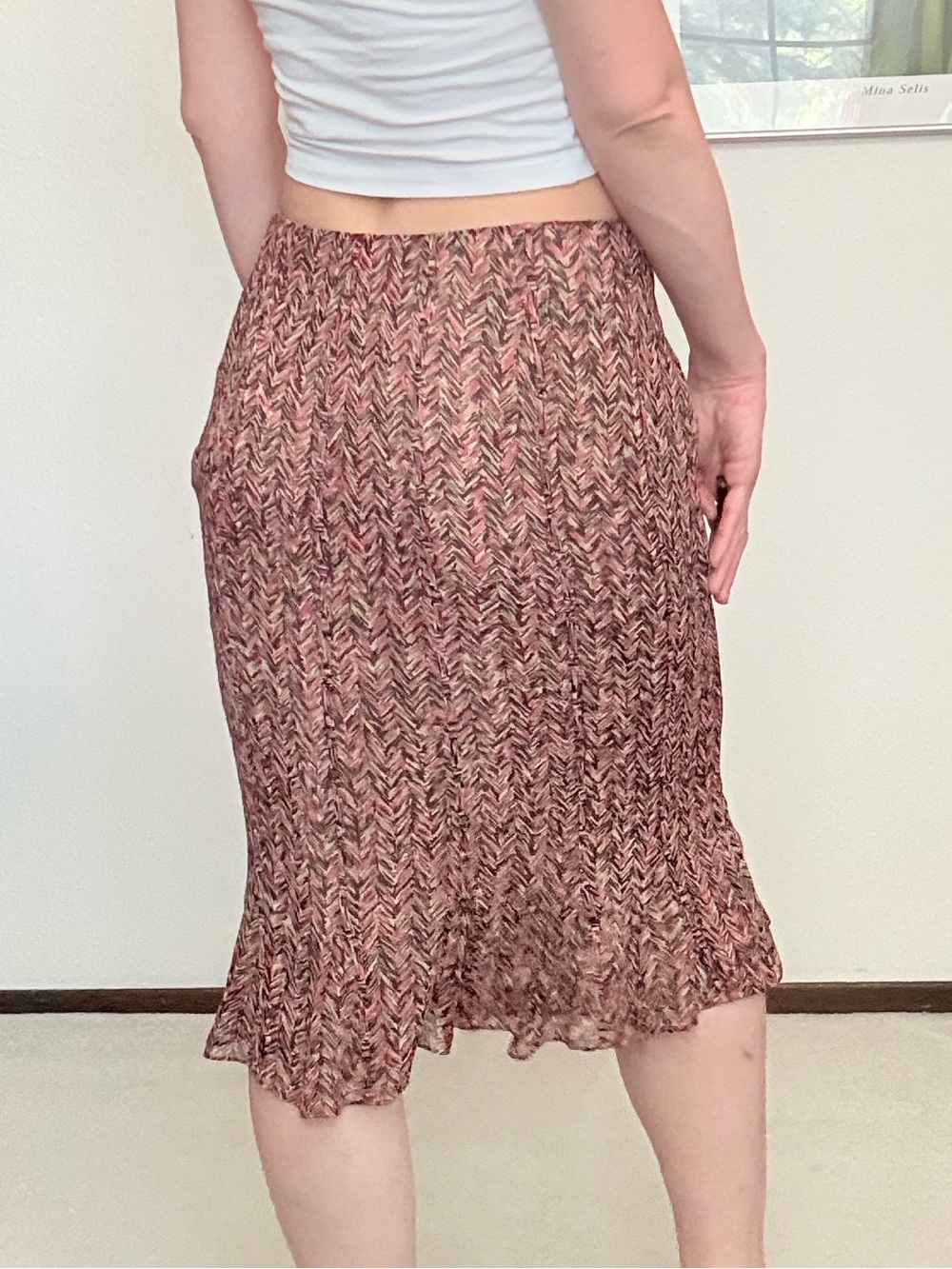 Vintage Jones New York Silk Midi Skirt Mermaid Hem 90s Y2K Feminine Classic - Picture 3 of 8
